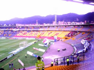 Watching a game in Bogota
